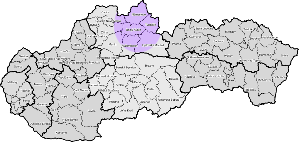 Závlahy Orava okresy